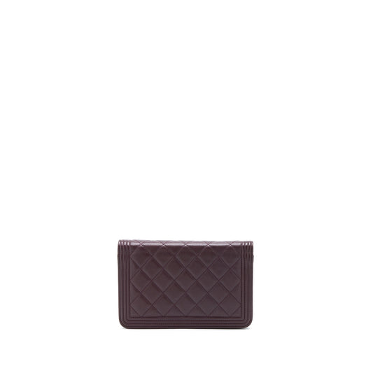 Chanel Boy Wallet on Chain Caviar Burgundy
