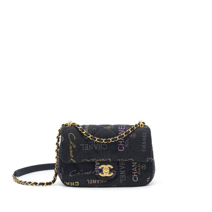 Chanel 22P Small Flap Bag 23cm Denim Black