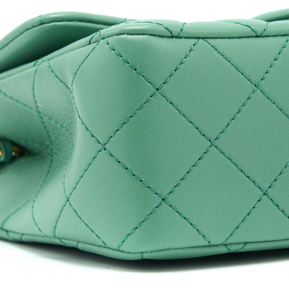 Chanel Pearl Crush Mini Rectangular Flap Bag Lambskin Green  (Microchip)