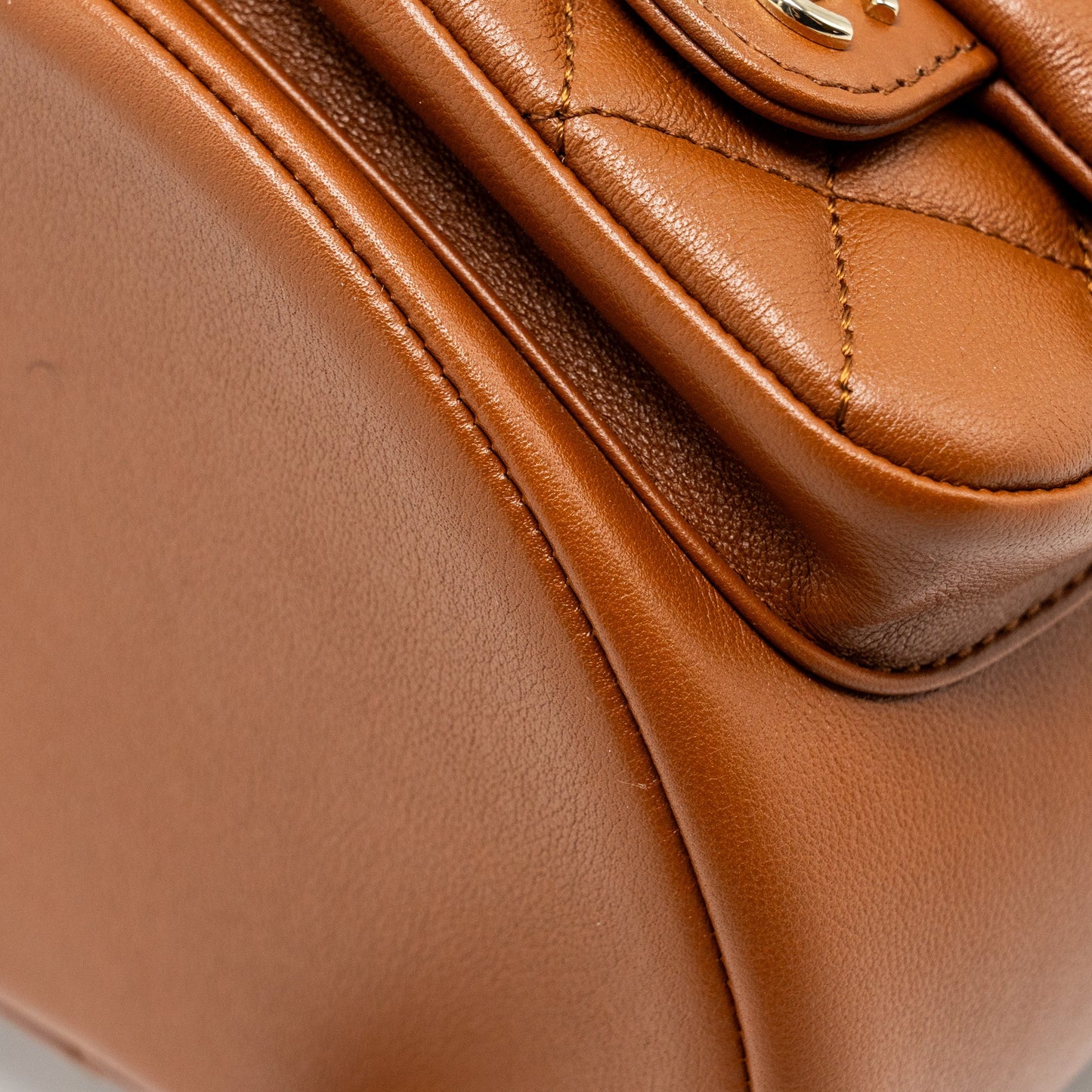 Chanel 23a Triple Pack Backpack Calfskin Caramel L (microchip)
