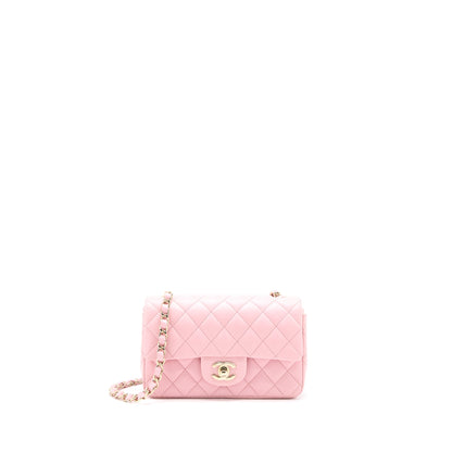 Chanel 21s Mini Rectangular Flap Bag Lambskin Pink L