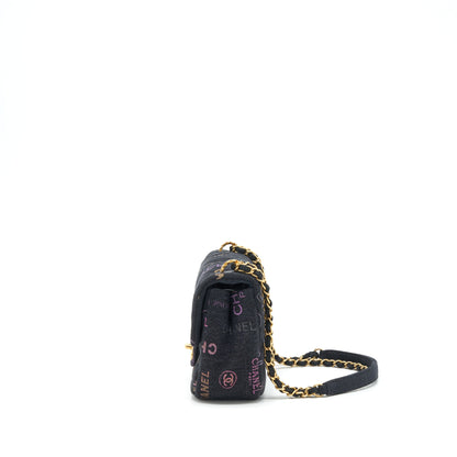Chanel 22P Small Flap Bag 23cm Denim Black
