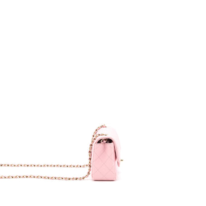 Chanel 21s Mini Rectangular Flap Bag Lambskin Pink L