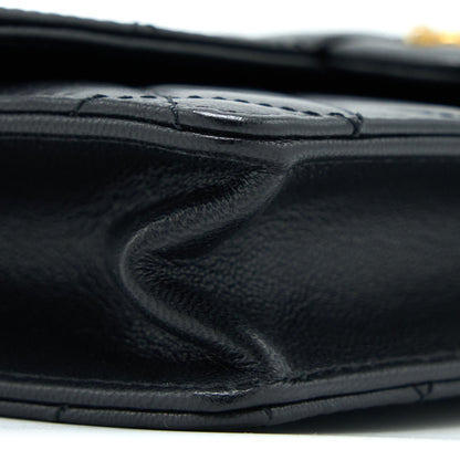Chanel 20C Pearl Flap Bag Goatskin Black