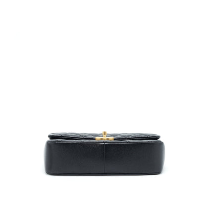 Chanel 22P Medium Melody Bag Grained Calfskin Black