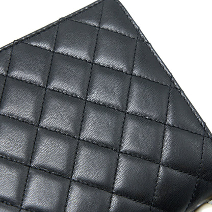 Chanel 20C Pearl Flap Bag Goatskin Black
