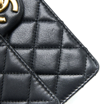 Chanel 20C Pearl Flap Bag Goatskin Black