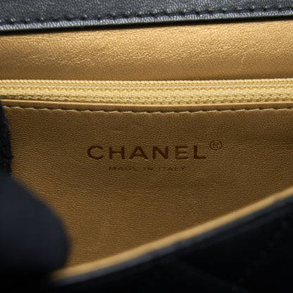 Chanel 20C Pearl Flap Bag Goatskin Black