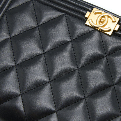 Chanel Boy Wallet on Chain Lambskin Black Brushed