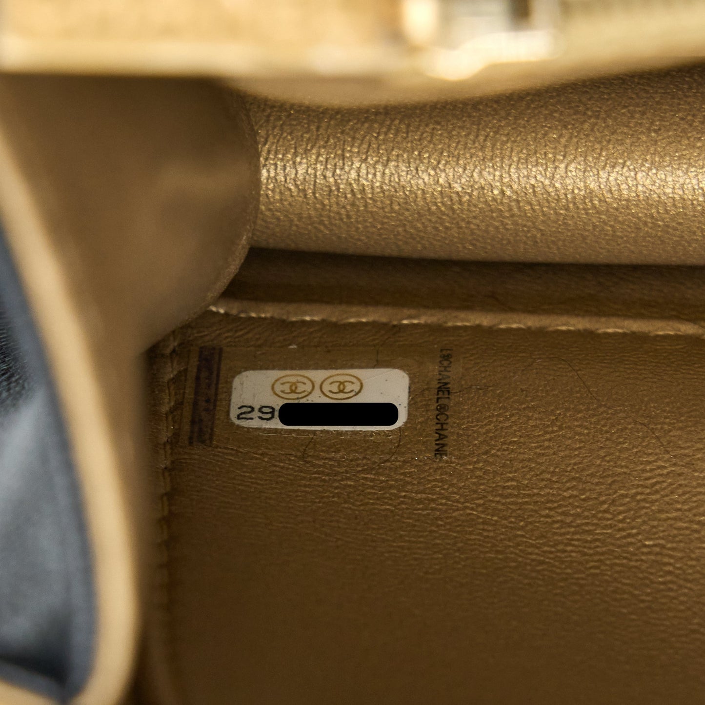 Chanel 20C Pearl Flap Bag Goatskin Black