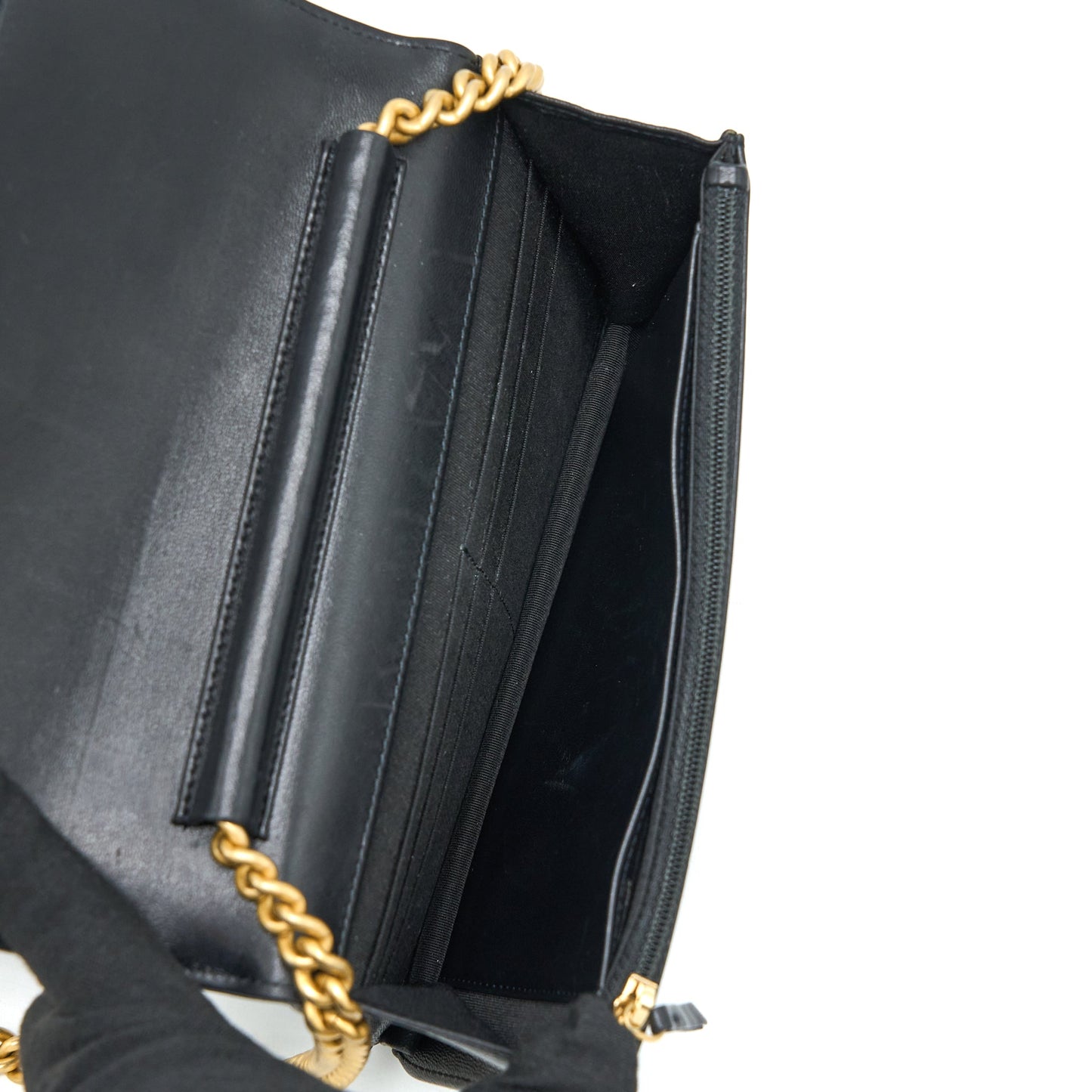 Chanel Boy Wallet on Chain Lambskin Black Brushed