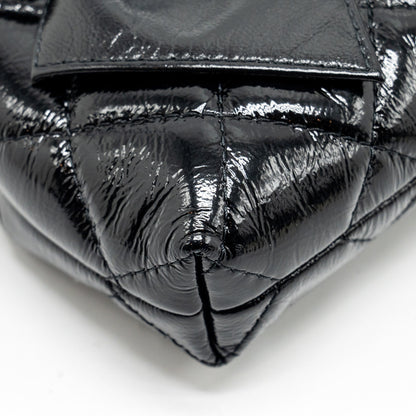 Chanel 24A Bowknot Clutch With Chain patent Crumpled Lambskin/Shiny Lambskin Black  (microchip)