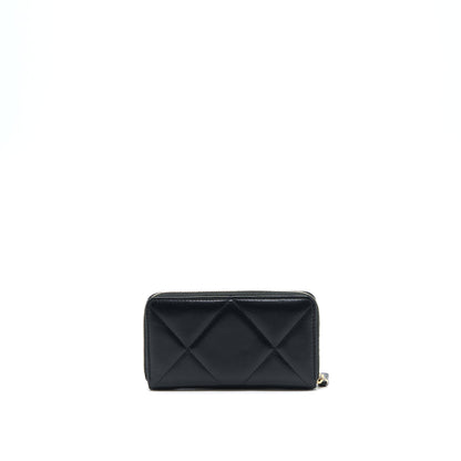 Chanel 19 Zip Wallet Goatskin Black