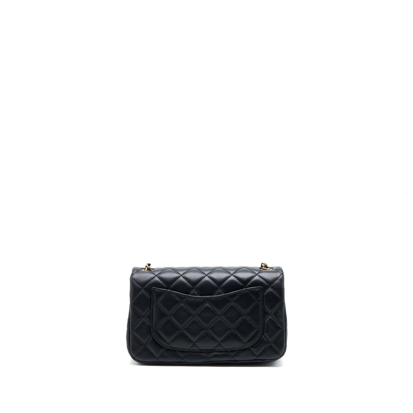 Chanel Pearl Crush Mini Rectangular Lambskin Black Brushed  (Microchip)