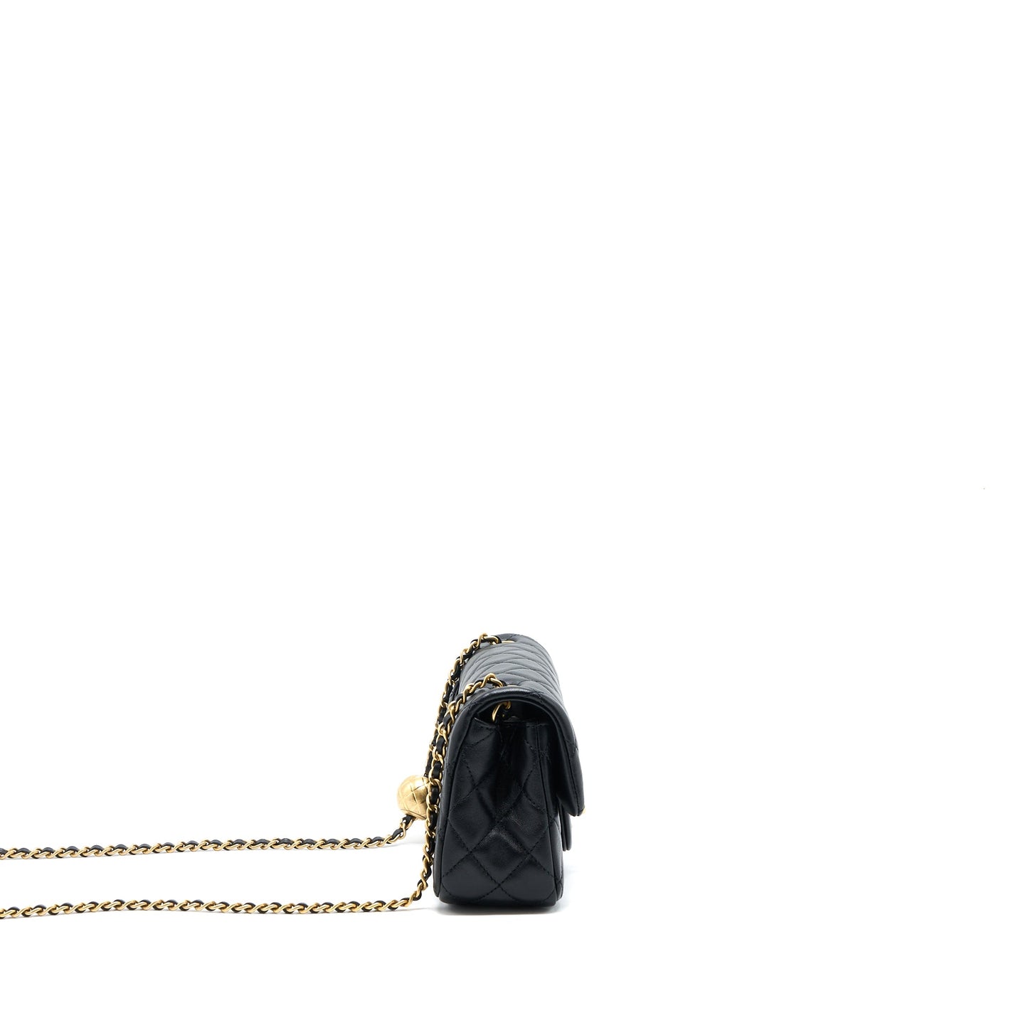 Chanel Pearl Crush Mini Rectangular Lambskin Black Brushed  (Microchip)