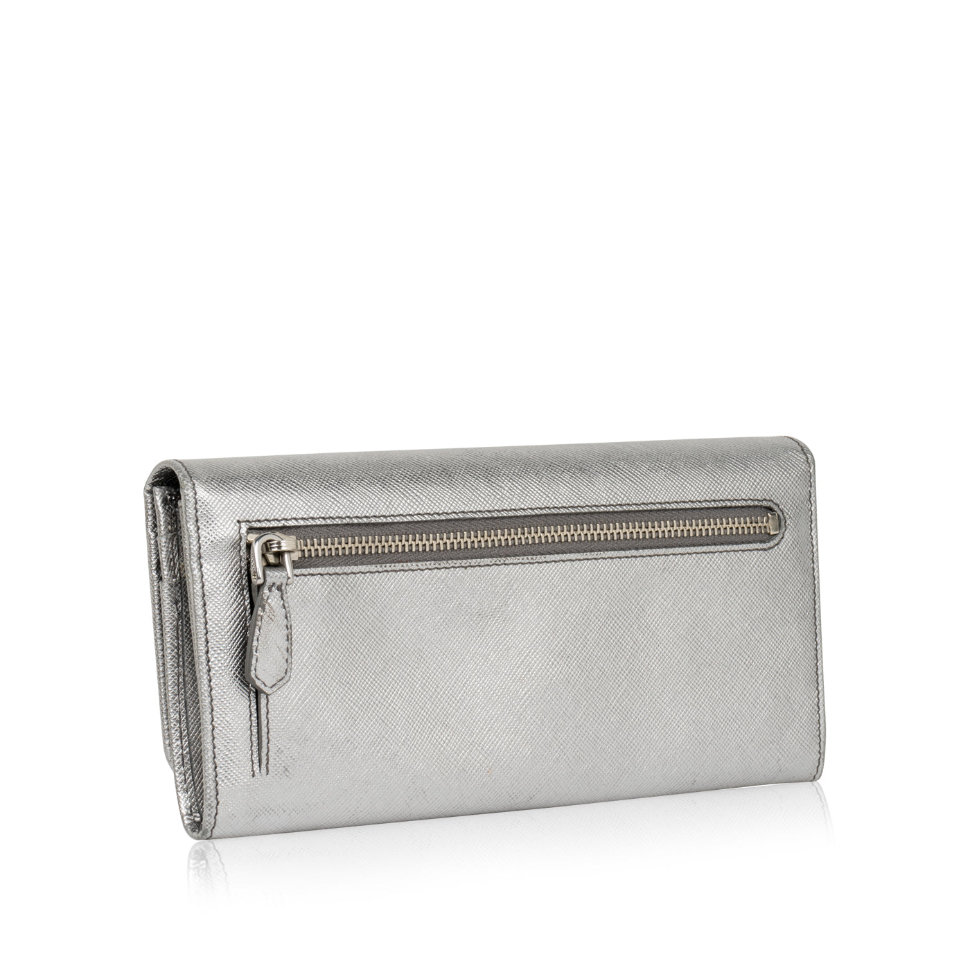 Prada Metallic Saffiano Wallet