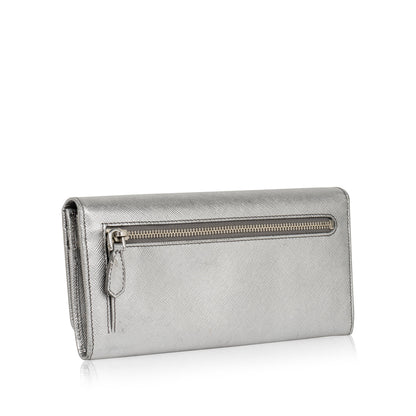 Prada Metallic Saffiano Wallet