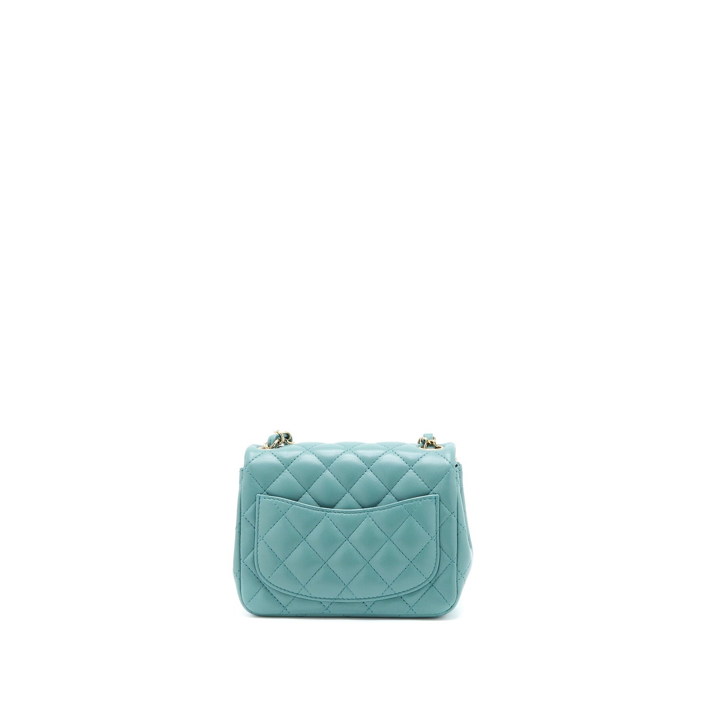 Chanel Mini Square Flap Bag Lambskin Light Green L (Microchip)