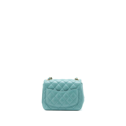 Chanel Mini Square Flap Bag Lambskin Light Green L (Microchip)