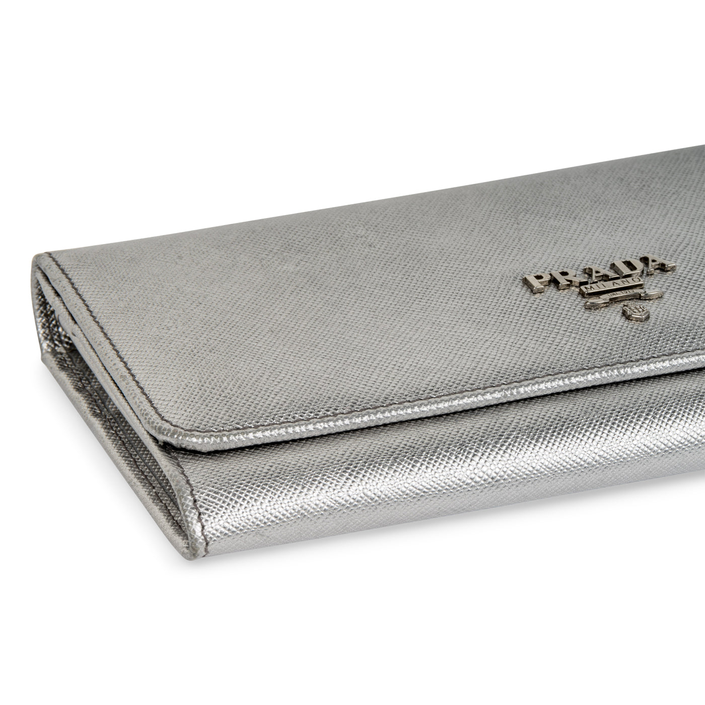 Prada Metallic Saffiano Wallet