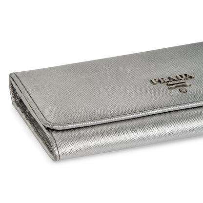 Prada Metallic Saffiano Wallet