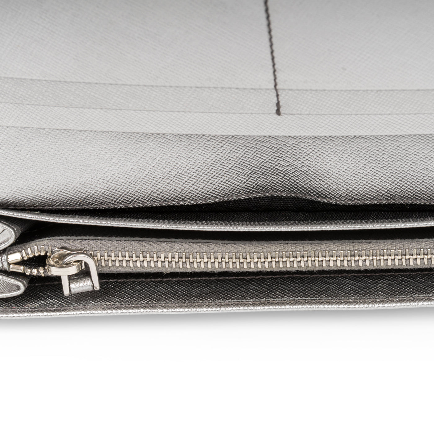 Prada Metallic Saffiano Wallet