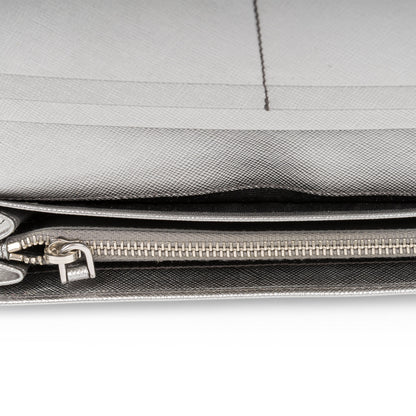 Prada Metallic Saffiano Wallet