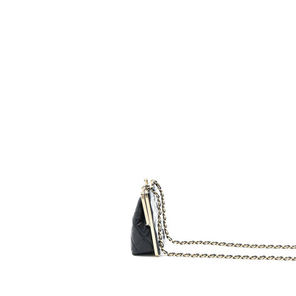 Chanel Mini Clip With Chain Lambskin Black L