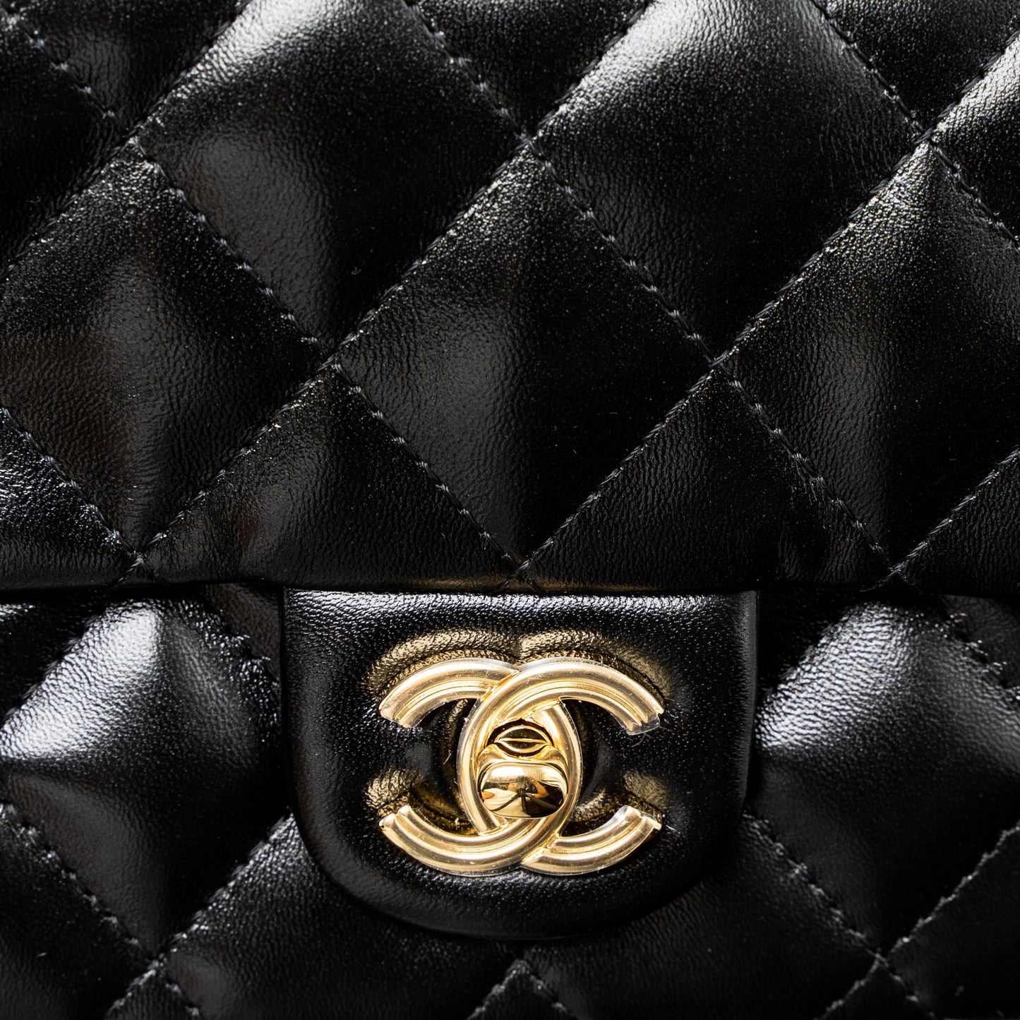 Chanel 23S Detail Top Handle Mini Rectangular Flap Bag Shiny Lambskin Black  (Microchip)