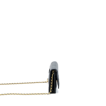 Chanel Pearl Crush Wallet on Chain Lambskin Black  (Microchip)