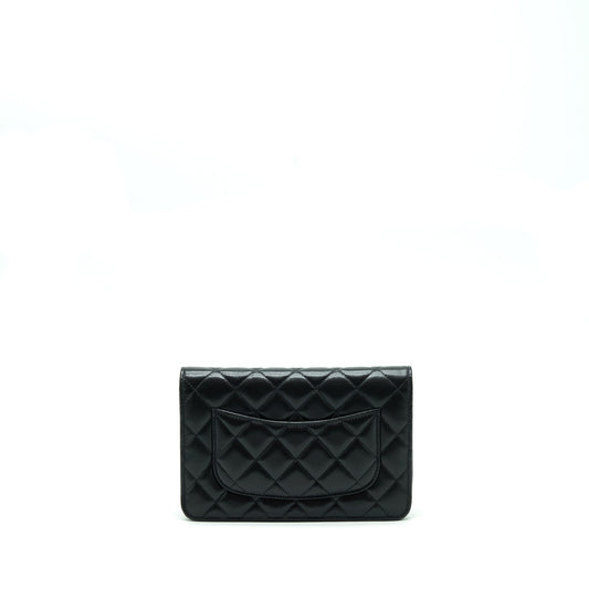 Chanel Ribbon Wallet On Chain Lambskin Black L