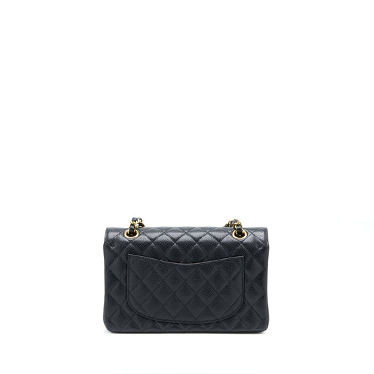 Chanel Small Classic Double Flap Bag Caviar Black  (Microchip)