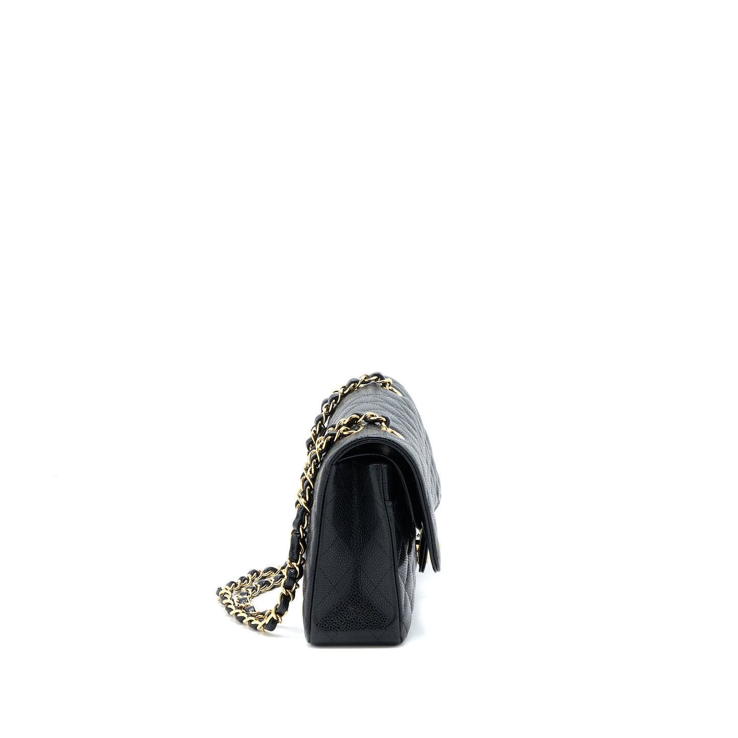 Chanel Medium Classic Double Flap Bag Caviar Black  (Microchip)