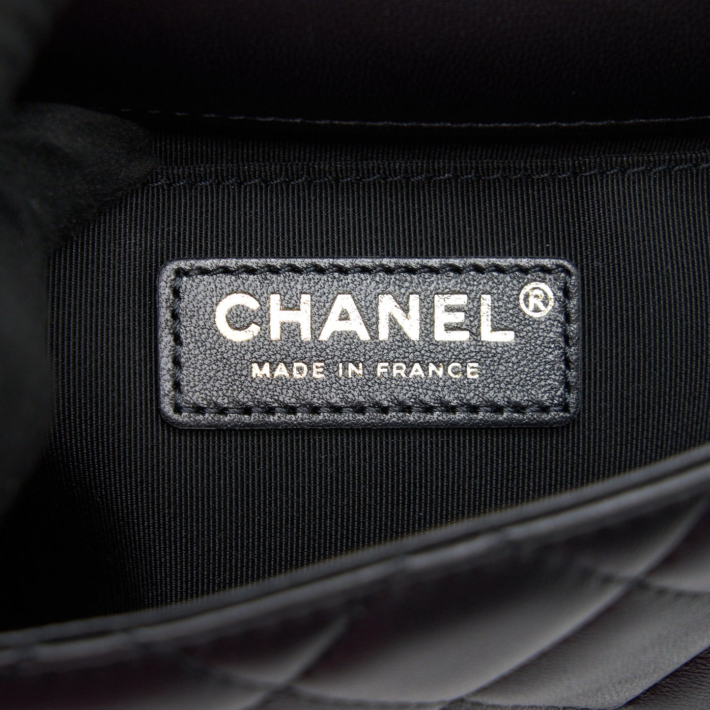Chanel Logo Pearl Chain Mini Flap Bag
