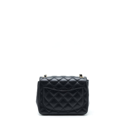 Chanel Mini Square Flap Bag Lambskin Black L