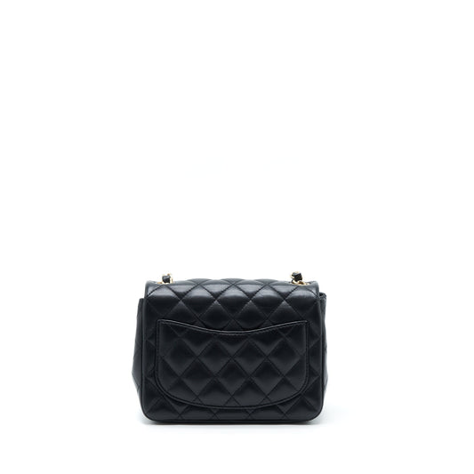 Chanel Mini Square Flap Bag Lambskin Black L