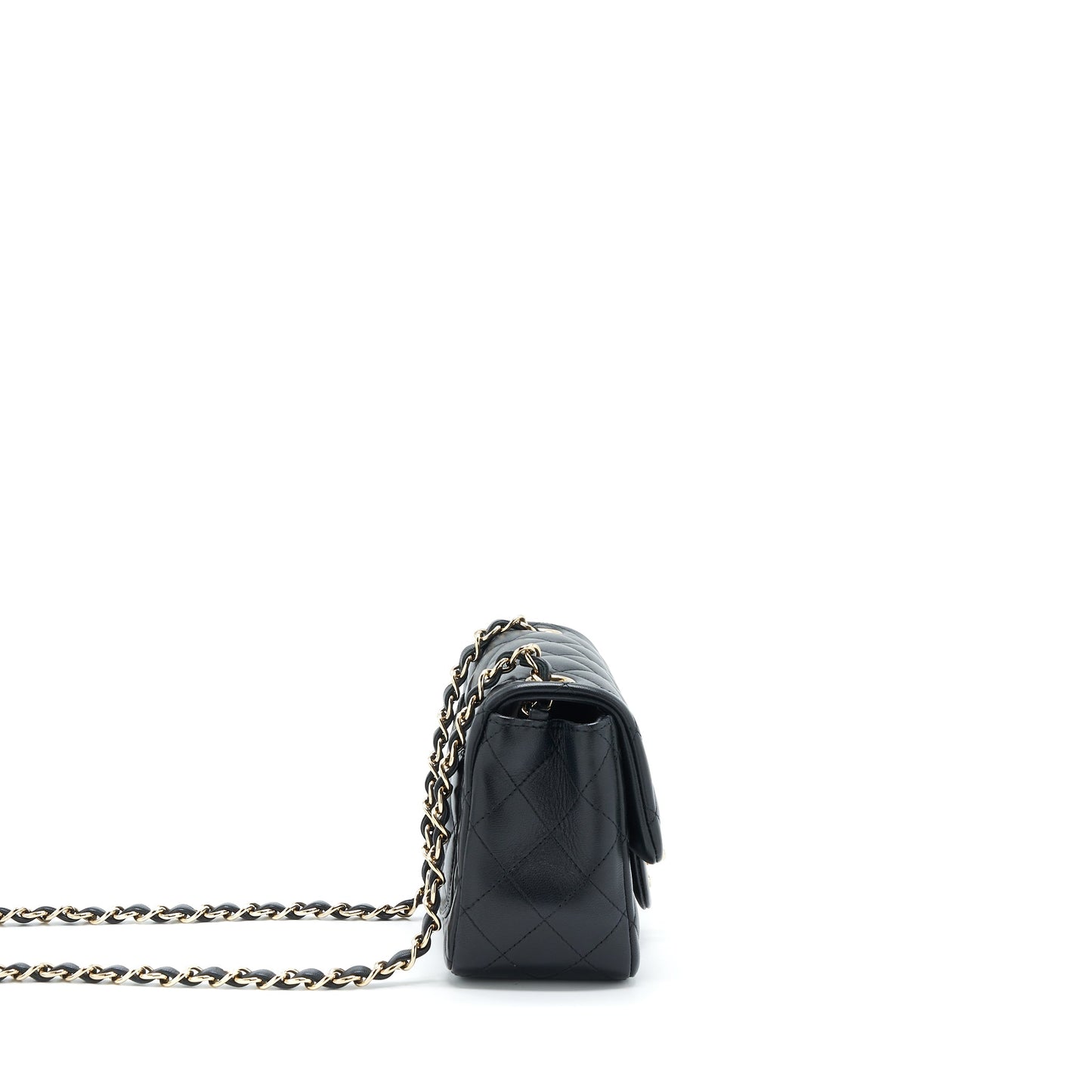 Chanel Mini Square Flap Bag Lambskin Black L