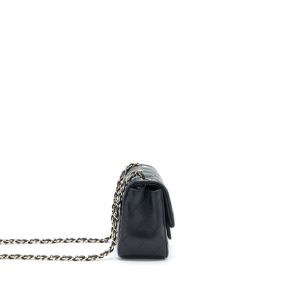 Chanel Mini Square Flap Bag Lambskin Black L