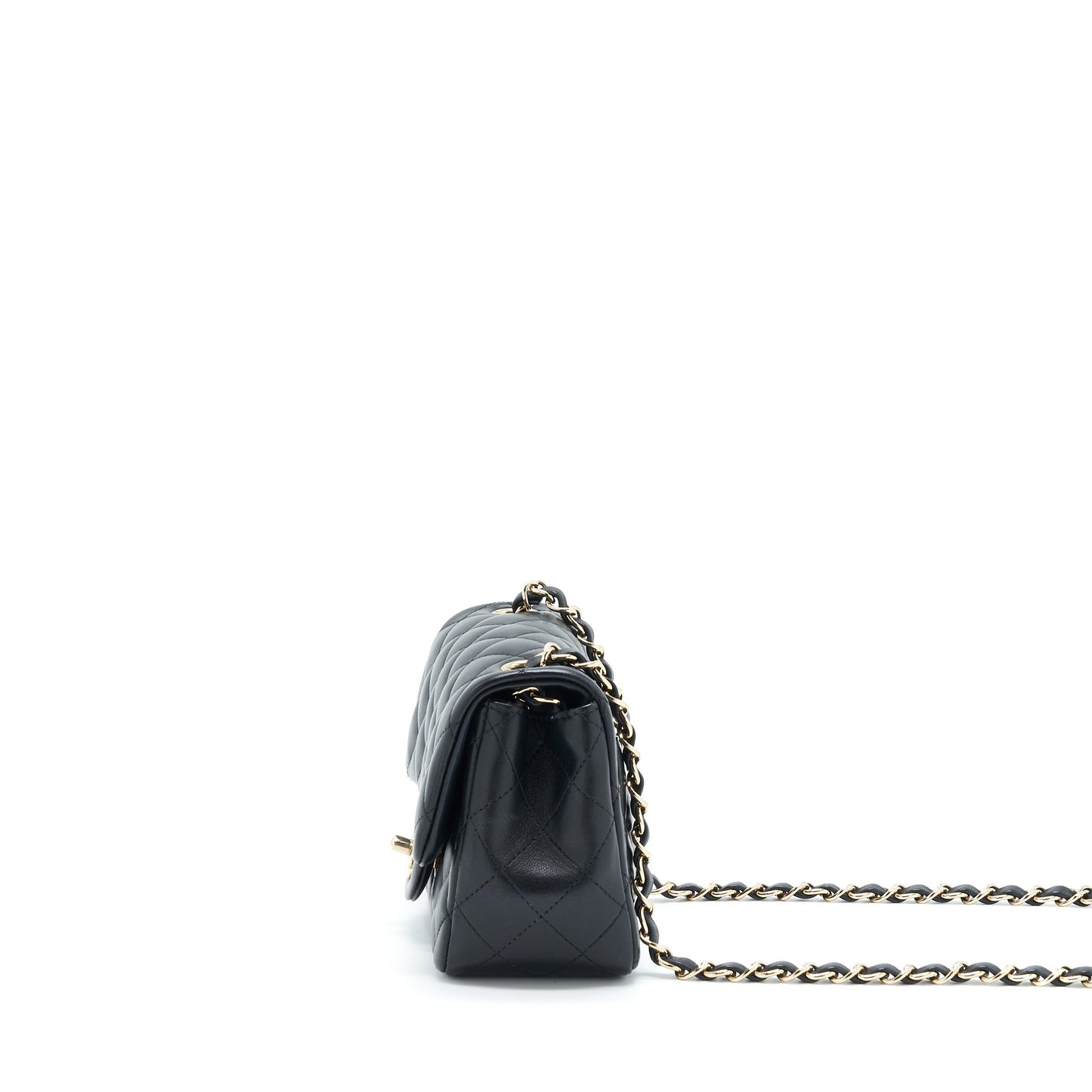 Chanel Mini Square Flap Bag Lambskin Black L