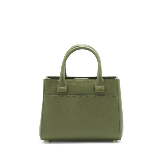 Chanel Small Top Handle Tote Calfskin Green L