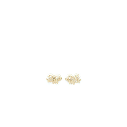Chanel CC Logo Flower Ear Clip Crystal/Pearl Light Gold Tone