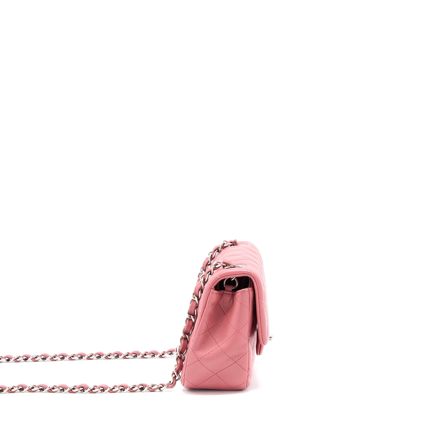Chanel Mini Rectangular Flap Bag Lambskin Pink