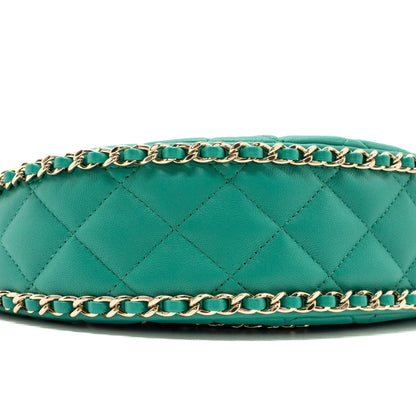Chanel Small Moon Hobo Lambskin Green L (microchip)