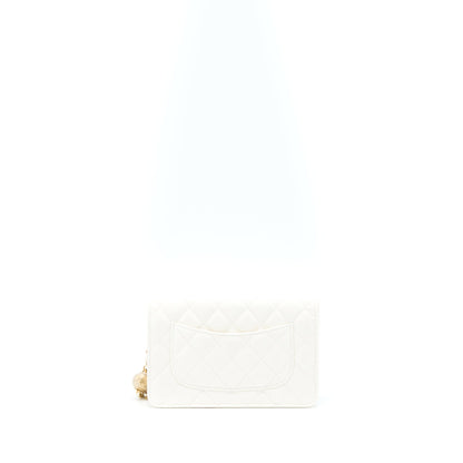 Chanel Pearl Crush Wallet On Chain Lambskin White  (Microchip)