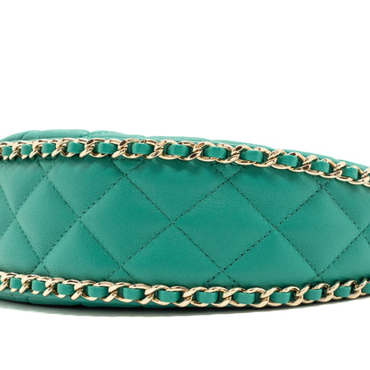 Chanel Small Moon Hobo Lambskin Green L (microchip)