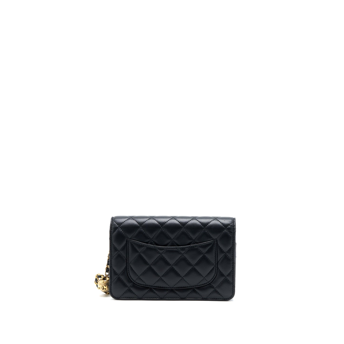 Chanel Pearl Crush Wallet on Chain Lambskin Black  (Microchip)