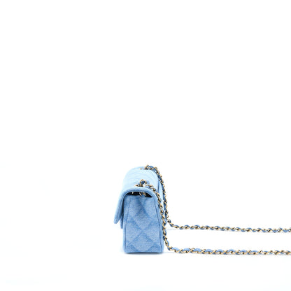 Chanel 22B Mini Rectangular Denim Light Blue L (Microchip)