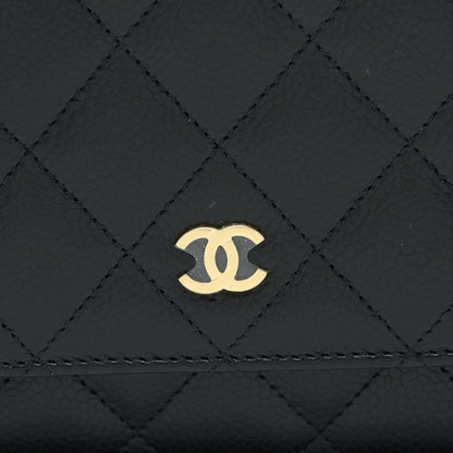 Chanel Classic Wallet on Chain Caviar Black  (Microchip)