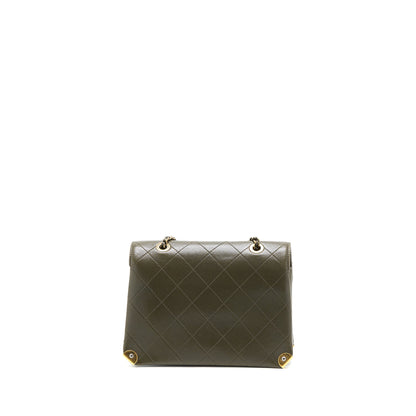 Chanel Messenger Flap Bag Lambskin Olive Green Ruthenium