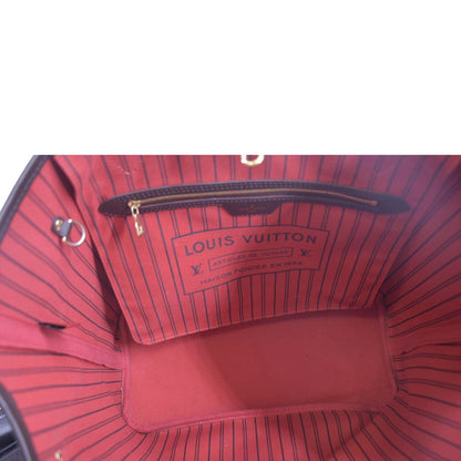 LOUIS VUITTON Neverfull MM Damier Ebene Tote Bag Brown